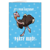 Party Hard Birthday Ostrich Dancing Cartoon (Voorkant)