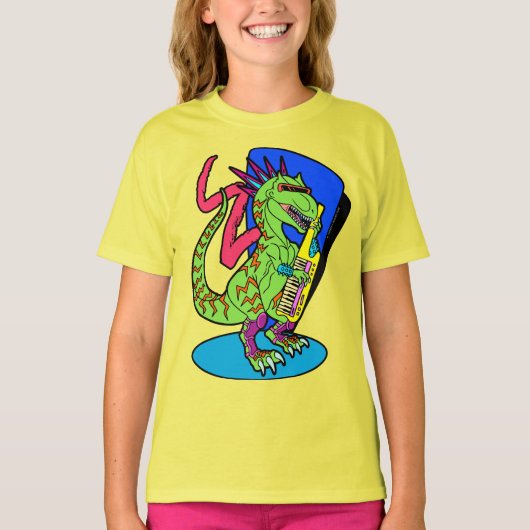 Party Hard Dinosaur Keytar T-shirt (Voorkant)