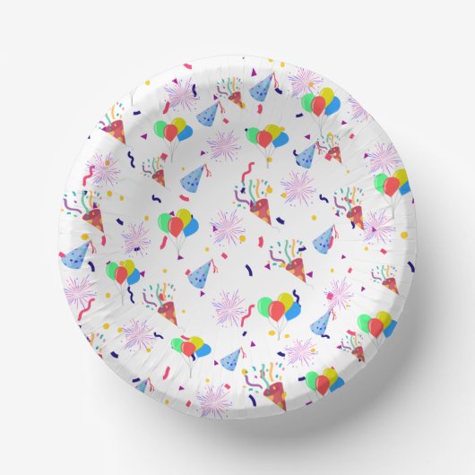 Party Hat Paper Plate Papieren Kommen (Voorkant)