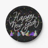 Party Hats and Confetti New Years Papieren Bordje (Voorkant)