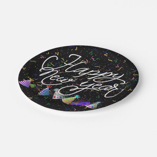 Party Hats and Confetti New Years Papieren Bordje (Gekanteld)