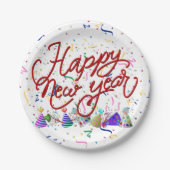 Party Hats and Confetti New Years Papieren Bordje (Voorkant)
