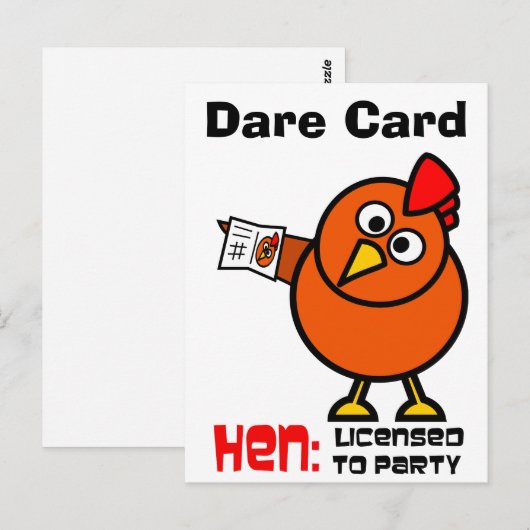 Party Hen Dare Kaart (Voorkant / Achterkant)