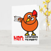 Party Hen White Wenskaart Kaart (Gele Bloem)