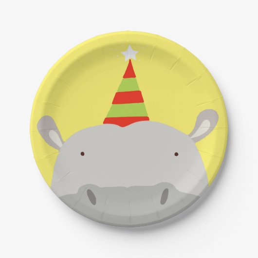 Party Hippo Papieren Bordje (Voorkant)