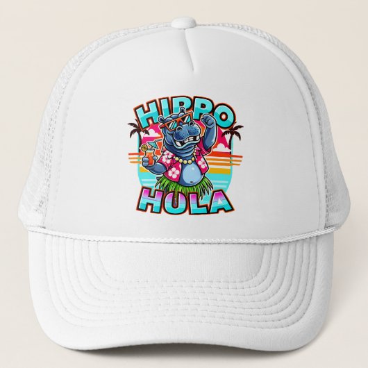 Party Hippo Paradise Trucker Pet (Voorkant)