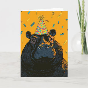 Party Hippo Verjaardag Kaart