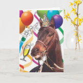 Party Horse B-Day Kaart (Gele Bloem)
