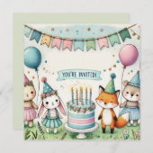 Party Huisdieren Verjaardag Uitnodiging (Voorkant / Achterkant)
