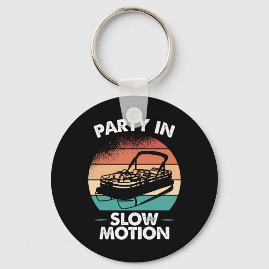 Party In Slow Motion Pontoon Boat Sunset Sleutelhanger (Voorkant)