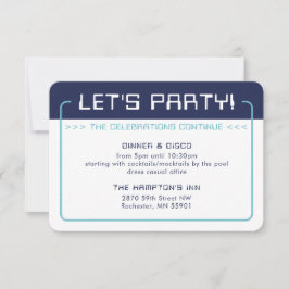 PARTY INFO INSERT modern gaming marineblauw aqua b Kaart