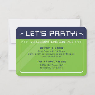 PARTY INFO INSERT moderne gamer navy neon groen Kaart