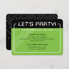 PARTY INFO INSERT moderne gamer zwart groen Kaart