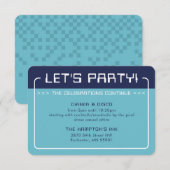 PARTY INFO INSERT moderne gaming marine aqua blauw Kaart (Voorkant / Achterkant)