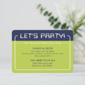 PARTY INFO INSERT moderne gaming marine lime groen Kaart (Staand voorkant)