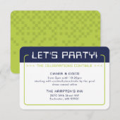 PARTY INFO INSERT moderne gaming marine lime groen Kaart (Voorkant / Achterkant)