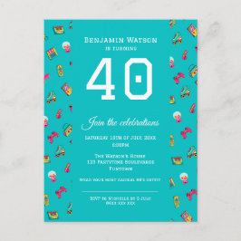 Party Invitation Briefkaart - Iconische 90's retro