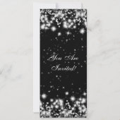 Party Invitation Elegant Winter Sparkle Black Kaart (Achterkant)