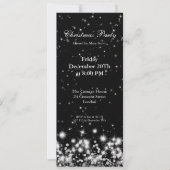 Party Invitation Elegant Winter Sparkle Black Kaart (Voorkant)