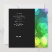 Party Invitation Feathers Zwart Roze Bubbels Kaart (Achterkant)