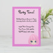 Party Invitation Girly Marianne Kaart (Staand voorkant)