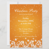 Party Invitation Tangerine Elegant Winter Sparkle Kaart (Voorkant)