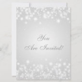 Party Invitation White Elegant Winter Sparkle Kaart (Achterkant)