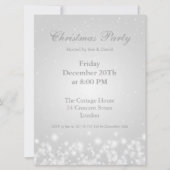 Party Invitation White Elegant Winter Sparkle Kaart (Voorkant)