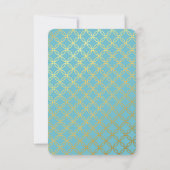 PARTY KAART schattig turquoise blauw gouden cirkel (Achterkant)