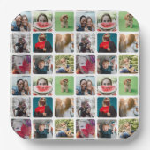 Party Keepsake Photo Collage Patroon Papieren Bordje (Voorkant)