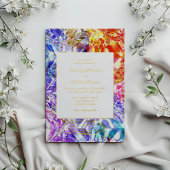Party Kleur Diamant Regenboog Edelsteen Huwelijk Folie Uitnodiging