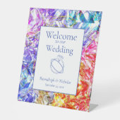 Party Kleur Diamond Crystal Edelsteen bruiloft Reclamebord Met Voetstuk (Voorkant)