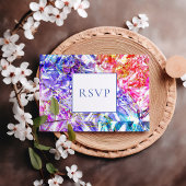 Party Kleur Regenboog Edelsteen bruiloft RSVP Uitnodiging Briefkaart
