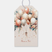 Party Kleurrijke Witte Perzik Bloemen Ballonnen El Cadeaulabel (Achterkant)