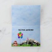 Party Komodo Dragon Happy Birthday Kaart (Binnen)