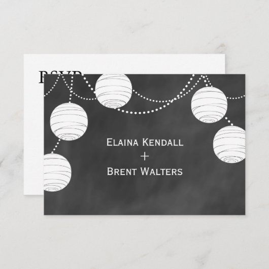Party Lantern on Chalk RSVP (Voorkant / Achterkant)
