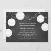 Party Lantern on Chalk Wedding Invitation Kaart (Voorkant)