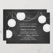 Party Lantern on Chalk Wedding Invitation Kaart (Voorkant / Achterkant)