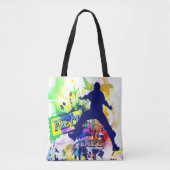 Party Life Graffiti Look Print Canvas tas (Voorkant)