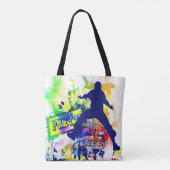 Party Life Graffiti Look Print Canvas tas (Achterkant)