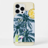 Party Light Cocktail Discobal op Gele Initialen iPhone Hoesje (Achterkant)