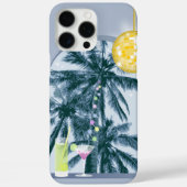 Party Lights Cocktails Disco Ball Palms op Blauw Case-Mate iPhone Case (Achterkant)