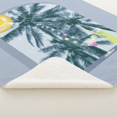 Party Lights Cocktails Disco Ball Palms op Blauw Sherpa Deken (3/4)