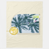 Party Lights Cocktails Disco Ball Palms op Geel Fleece Deken (Voorkant)