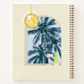 Party Lights Cocktails Disco Ball Palms op Geel Notitieboek (Achterkant)