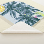 Party Lights Cocktails Disco Ball Palms op Geel Sherpa Deken (3/4)