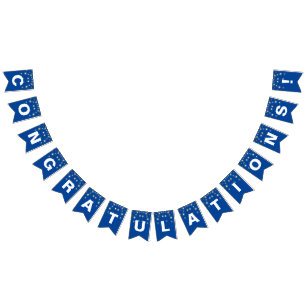 Party Lights Gefeliciteerd met Blue Vlaggetjes