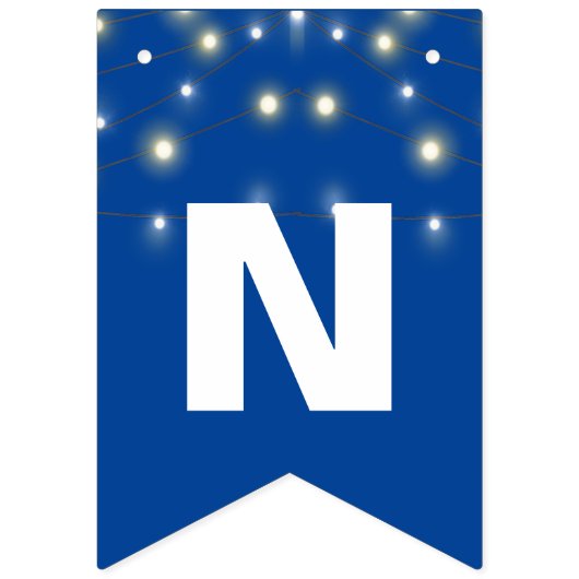 Party Lights Gefeliciteerd met Blue Vlaggetjes (Derde vlag)