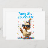 Party Like A Duck Star - Ontwerp voor een feesteli Kaart (Voorkant / Achterkant)