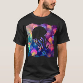 Party Like A Jellyfish Silhouette Aangepaste Manne T-shirt